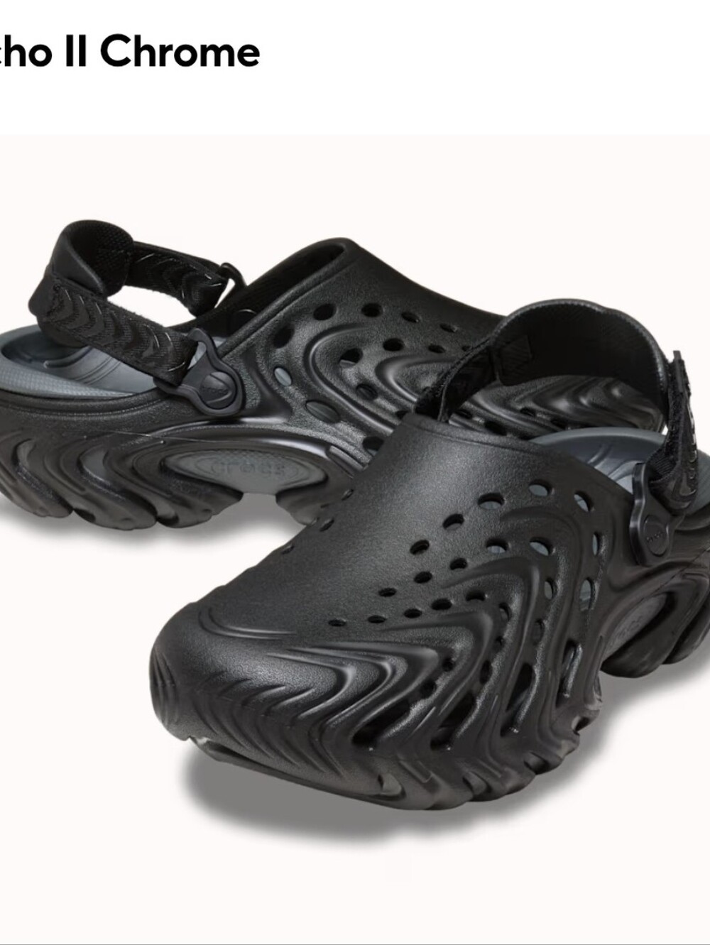 CROCKS UNISEX ECHO 11 CHROME BLACK M6/W8.   M5/W7.    M10/W12
